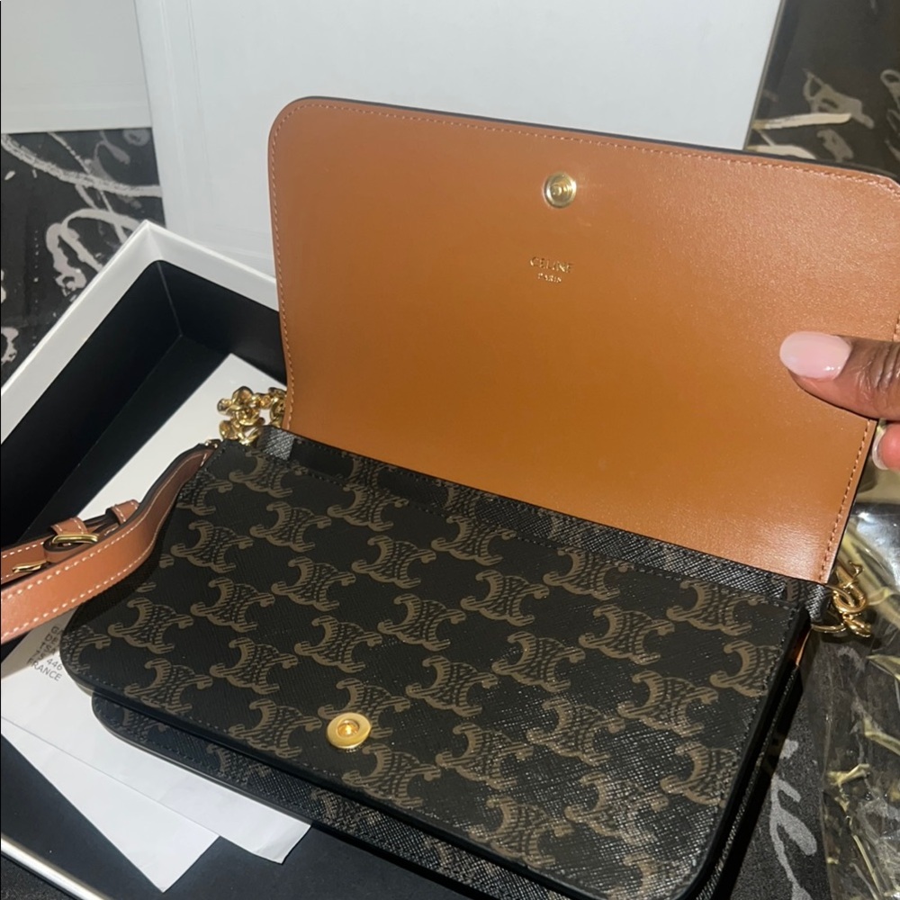Celine Black and Brown Bag with Gold Accents - Picture 6 of 10